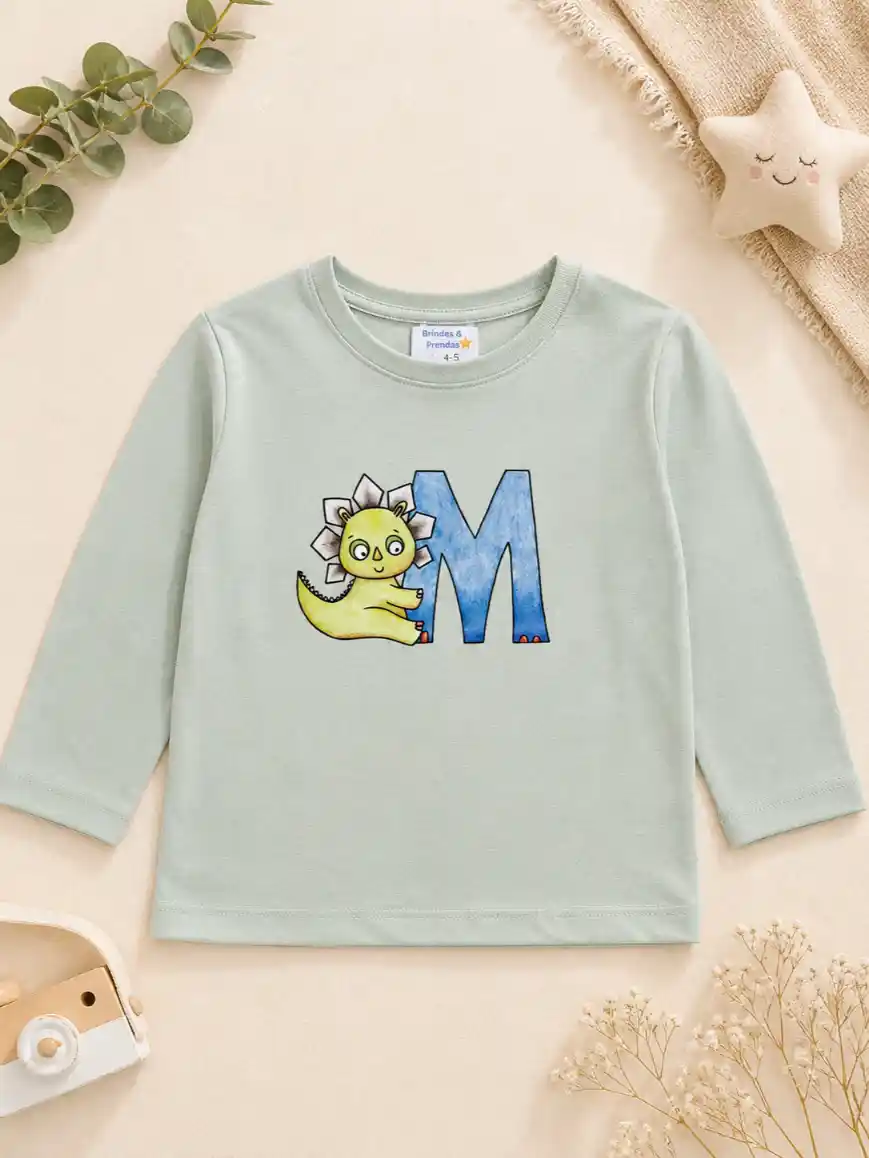 Camisola Manga Comprida "Dino & Letra M"