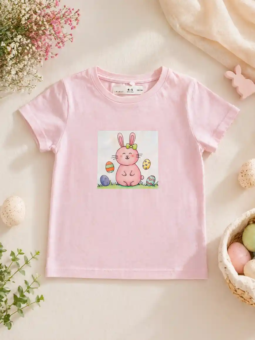 T-shirt Rosa "Coelhinha da Páscoa"