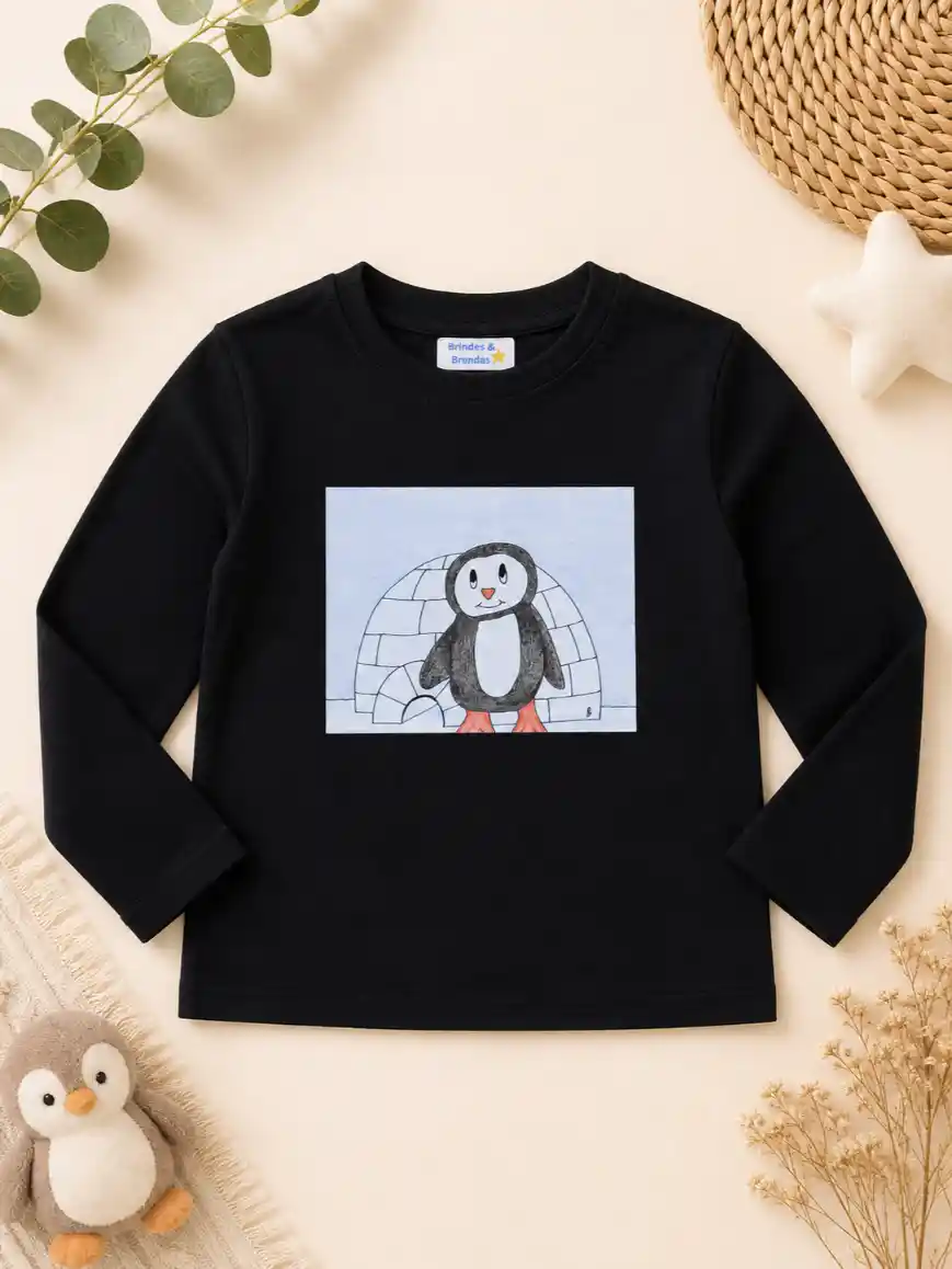 Camisola Manga Comprida "Pinguim no Iglo"