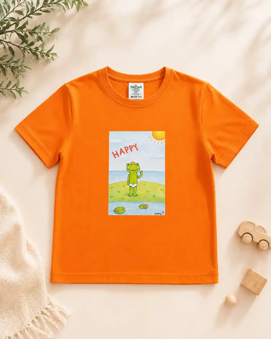 T-shirt Laranja "Sapo Feliz"